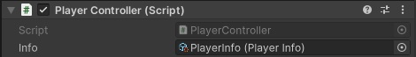 New player component parameter